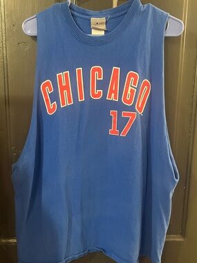 Chicago Cubs Kris Bryant #17 MLB Sleeveless Shirt Blue XL